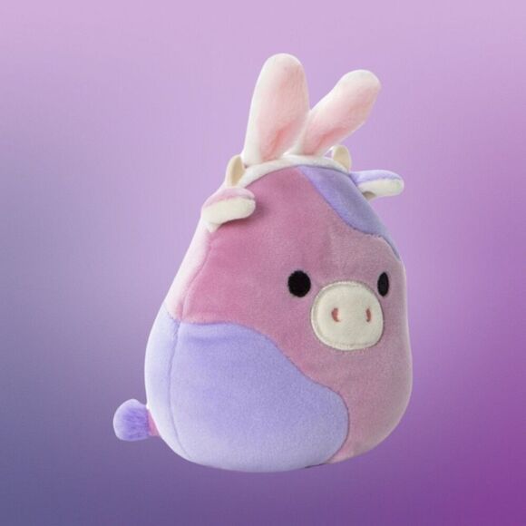 NWT 2024 Easter Bunny Patty the Cow Easter Squad Squishmallows 4.5” - Picture 3 of 3